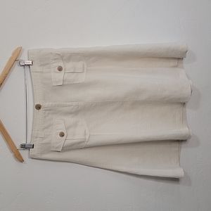 J Crew linen skirt, knee-length size 12, off white